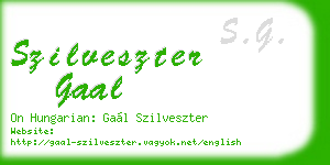 szilveszter gaal business card